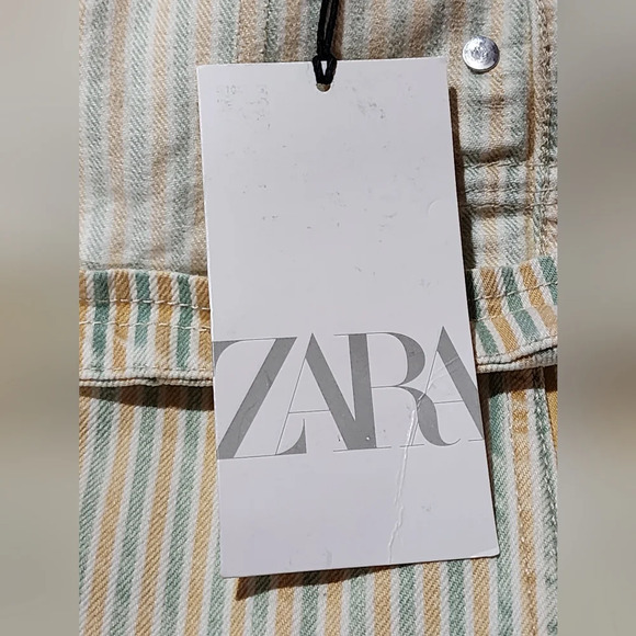 ZARA lightweight striped bandeau-style sleeveless top Size X-Large NEW - Picture 8 of 13